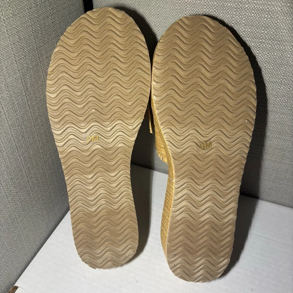 Beach by Matisse Sunda Raffia Platform Slide Sandals Tan Women’s Size‎ 9